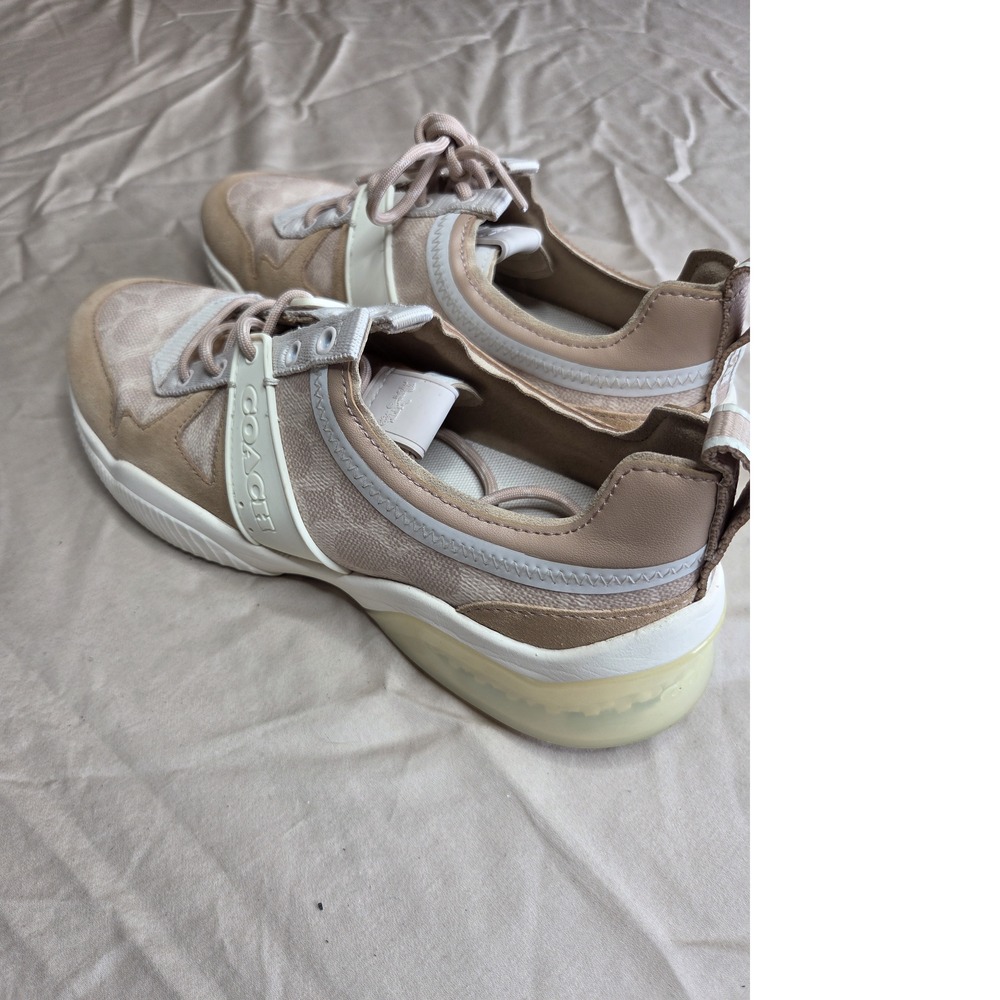 Women's Coach Citysole Sneaker White Tan Suede Leather Size 8.5 - Picture 5 of 15